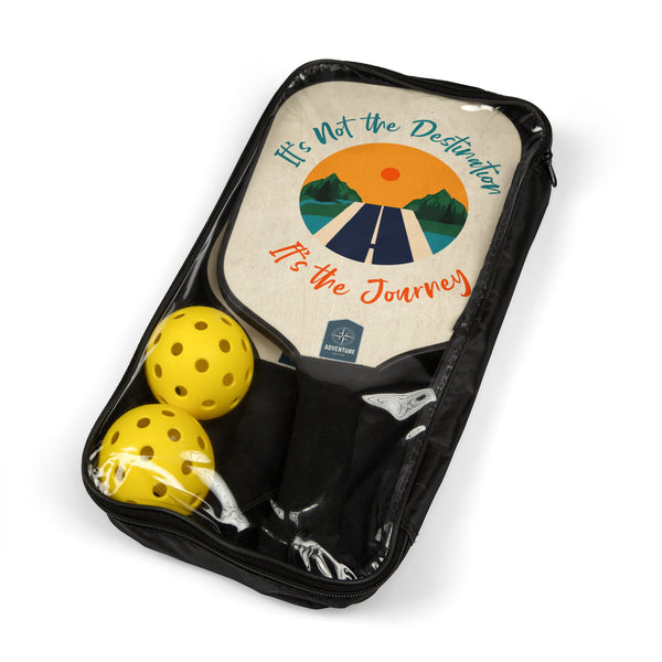 Pickleball Paddle Set — "It’s Not the Destination, It’s the Journey" Retro Road Design
