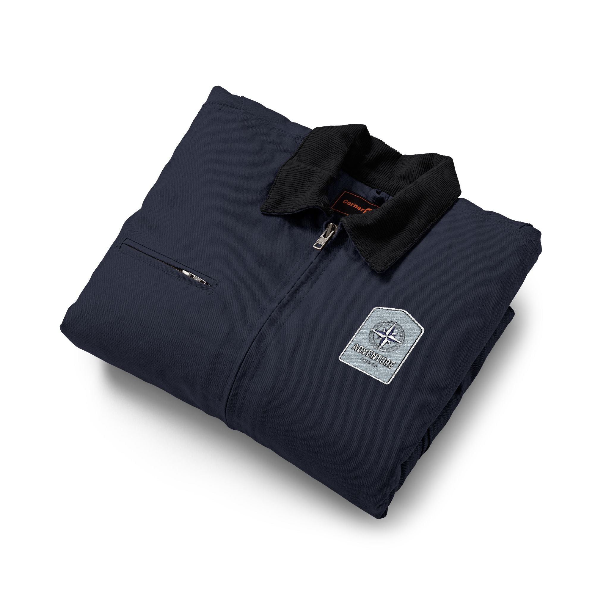 Duck Cloth Work Jacket — Vintage Crest Patch Insulated Utility Coat