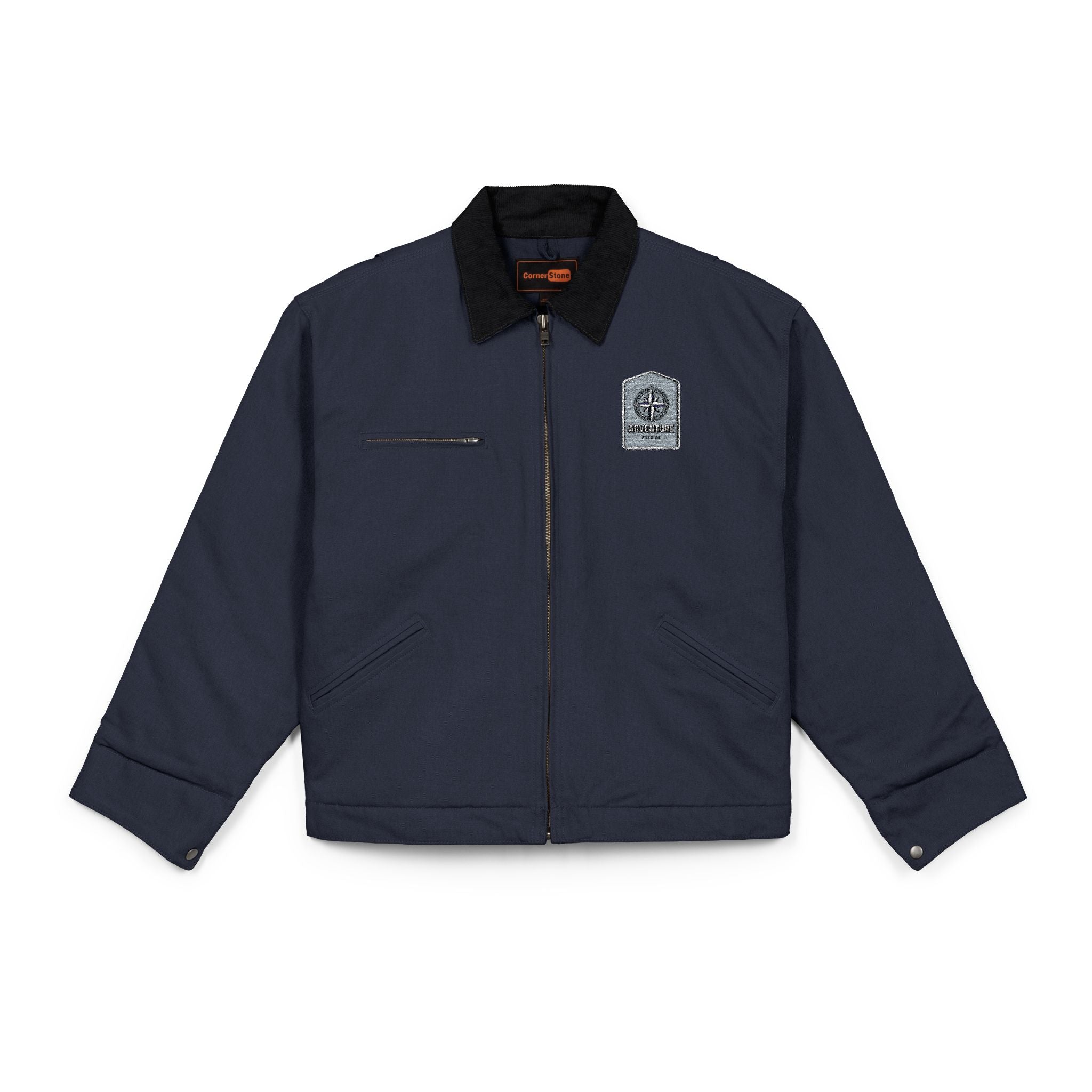 Duck Cloth Work Jacket — Vintage Crest Patch Insulated Utility Coat
