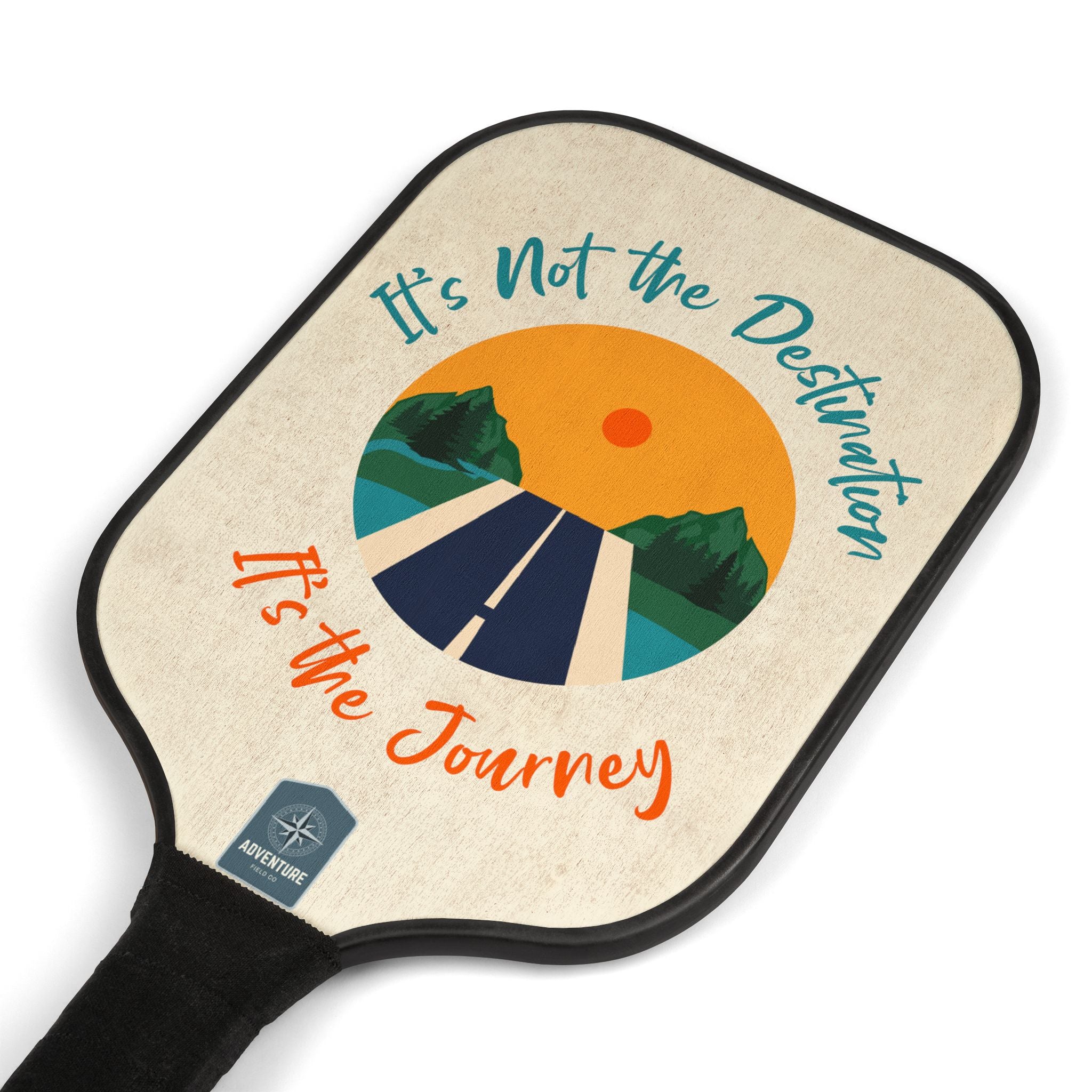 Pickleball Paddle Set — "It’s Not the Destination, It’s the Journey" Retro Road Design
