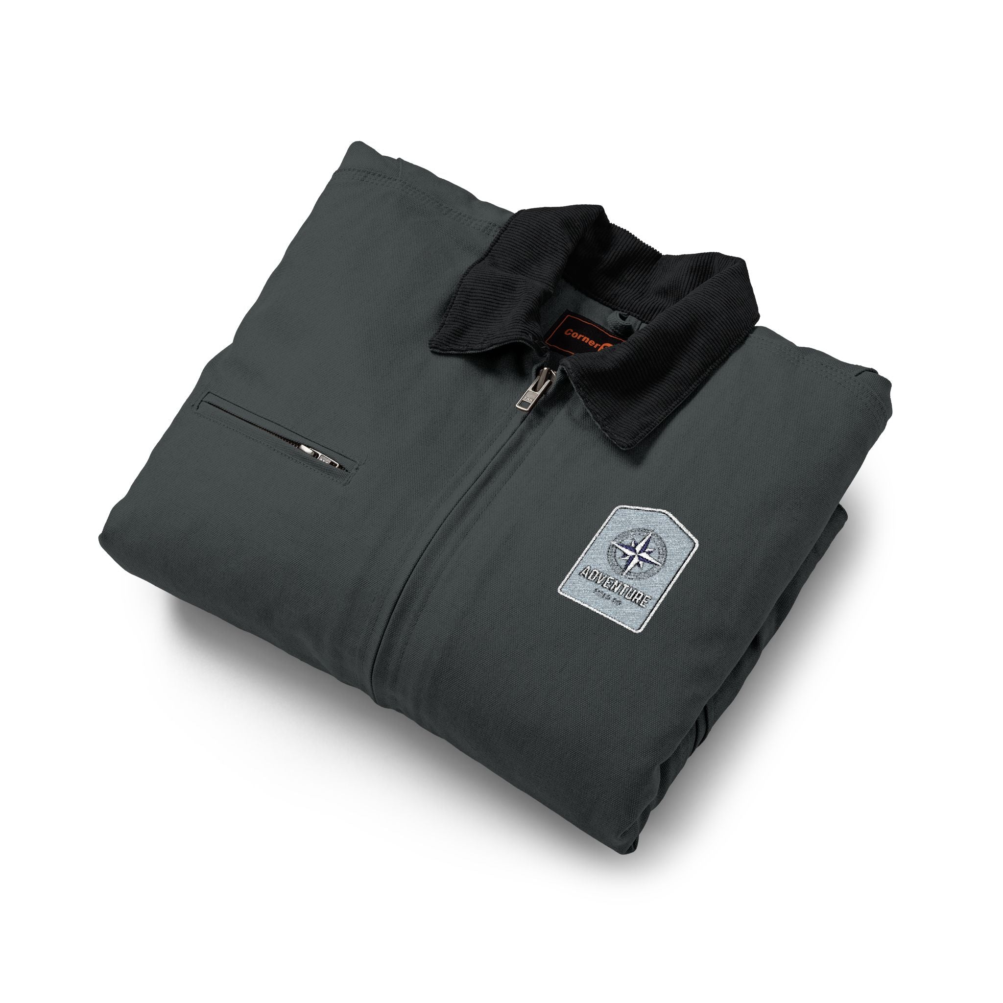 Duck Cloth Work Jacket — Vintage Crest Patch Insulated Utility Coat