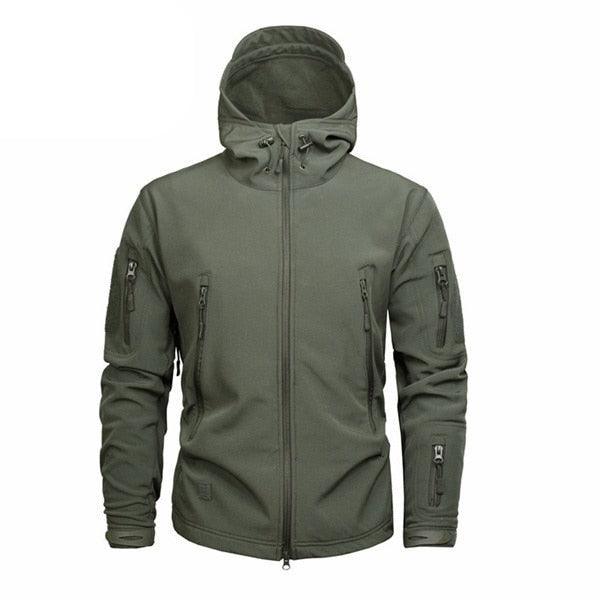 Men's Tactical Camouflage Jacket – Lightweight Water-Resistant Hooded Windbreaker