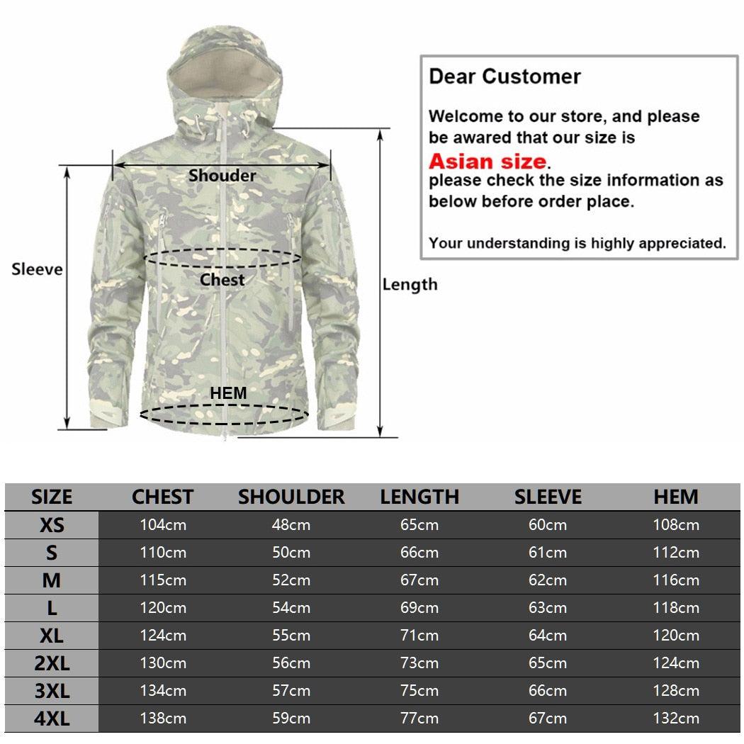 Men's Tactical Camouflage Jacket – Lightweight Water-Resistant Hooded Windbreaker