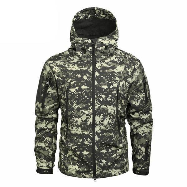 Men's Tactical Camouflage Jacket – Lightweight Water-Resistant Hooded Windbreaker