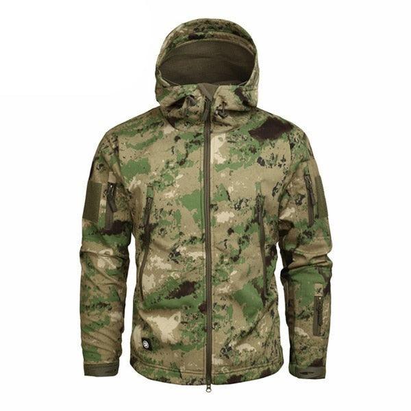 Men's Tactical Camouflage Jacket – Lightweight Water-Resistant Hooded Windbreaker