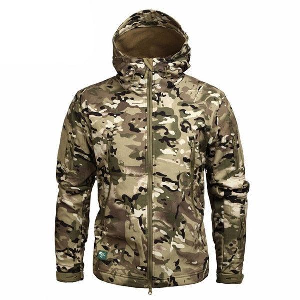 Men's Tactical Camouflage Jacket – Lightweight Water-Resistant Hooded Windbreaker