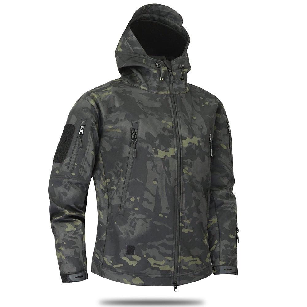 Men's Tactical Camouflage Jacket – Lightweight Water-Resistant Hooded Windbreaker