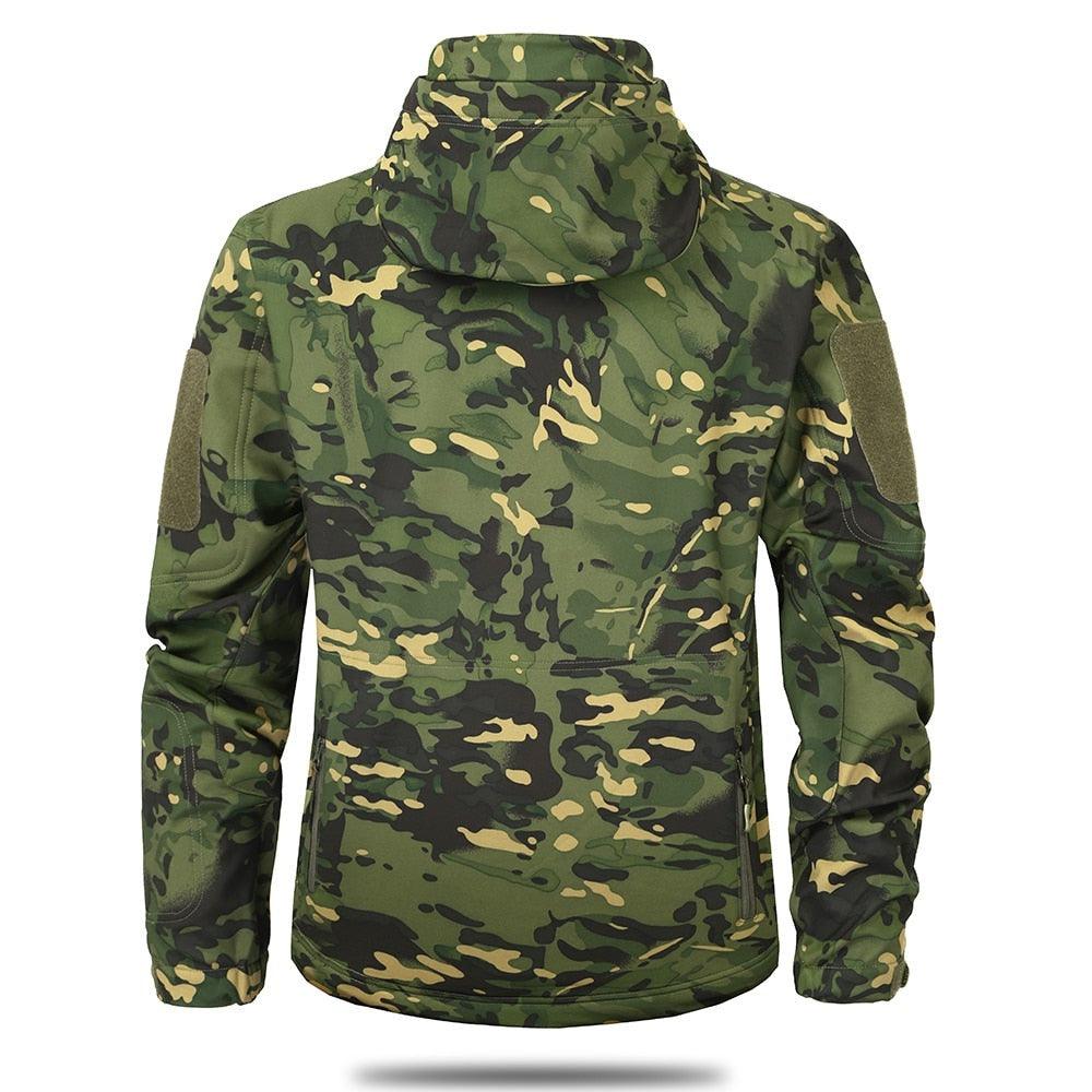 Men's Tactical Camouflage Jacket – Lightweight Water-Resistant Hooded Windbreaker