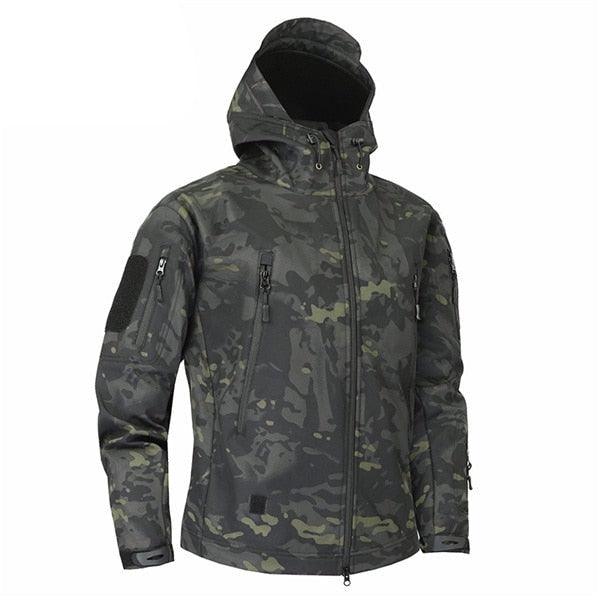 Men's Tactical Camouflage Jacket – Lightweight Water-Resistant Hooded Windbreaker