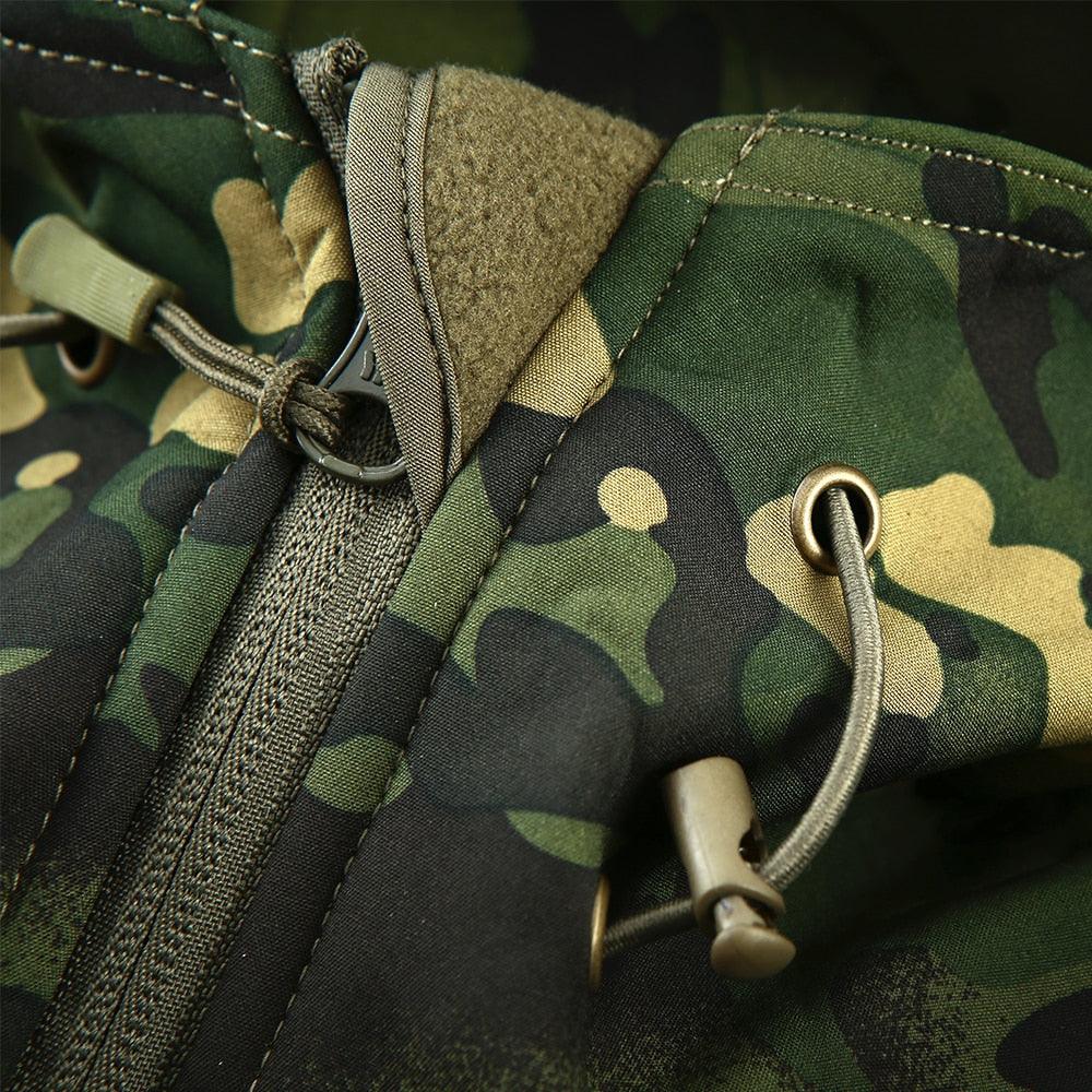 Men's Tactical Camouflage Jacket – Lightweight Water-Resistant Hooded Windbreaker