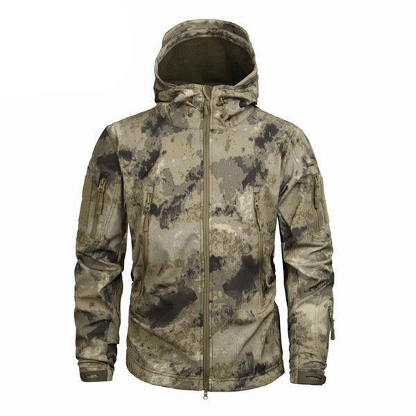 Men's Tactical Camouflage Jacket – Lightweight Water-Resistant Hooded Windbreaker