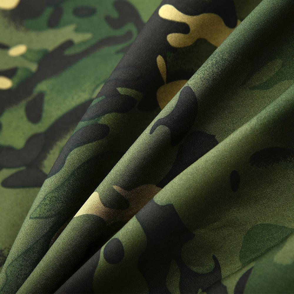 Men's Tactical Camouflage Jacket – Lightweight Water-Resistant Hooded Windbreaker